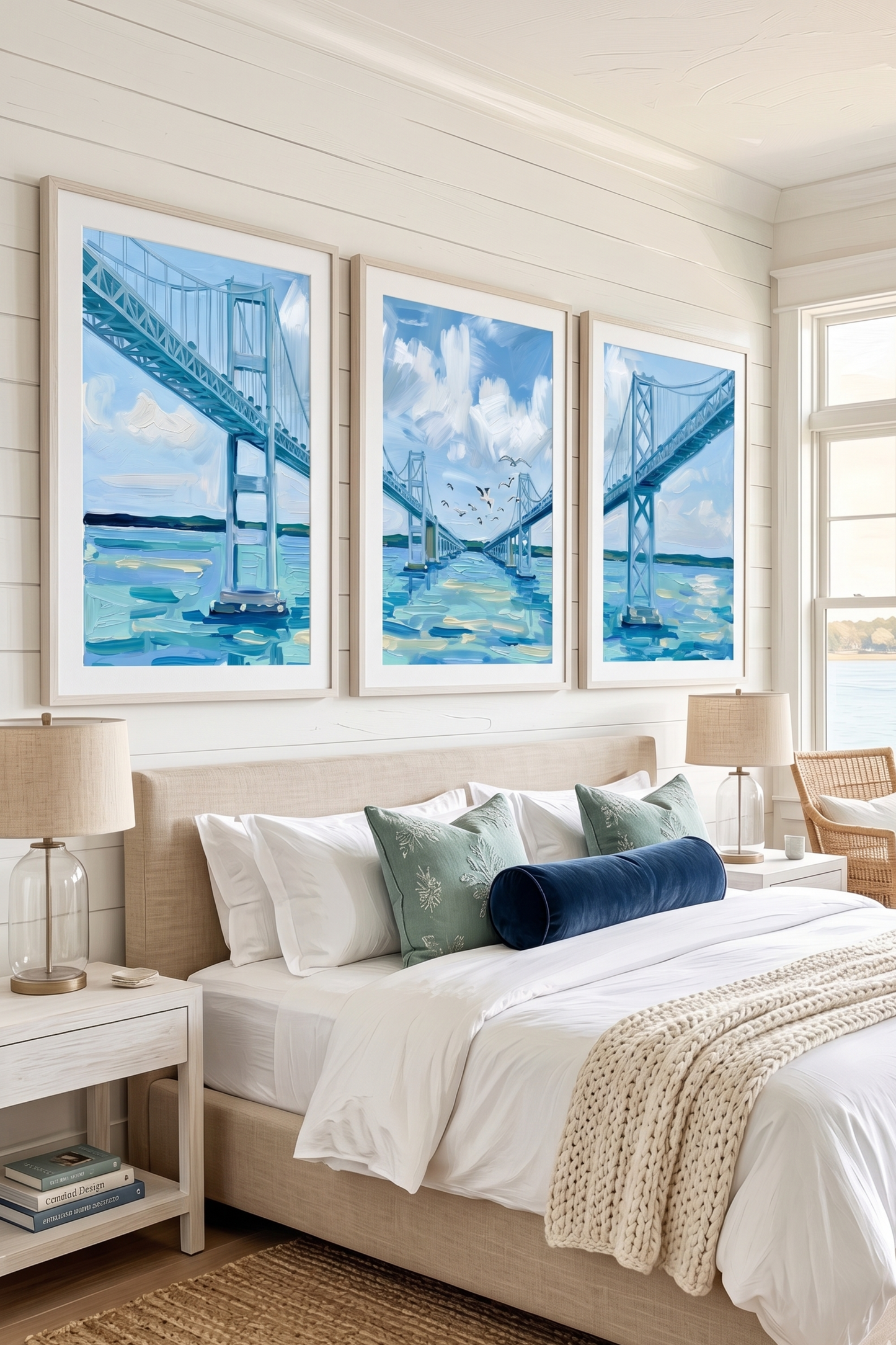 BAY BRIDGE SET : (3) 24x36 Inch Nautical Prints