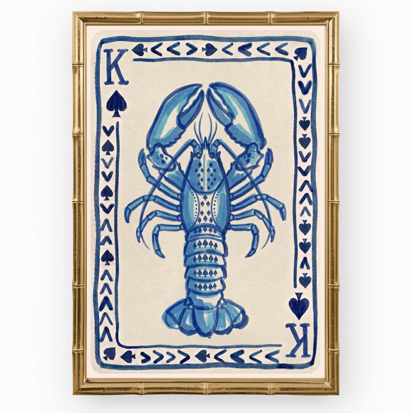 KING OF SPADES LOBSTER : Coastal Nautical Playing Card Print