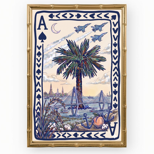 South Carolina Ace of Spades Print : Charleston Inspired Southern Coastal Art