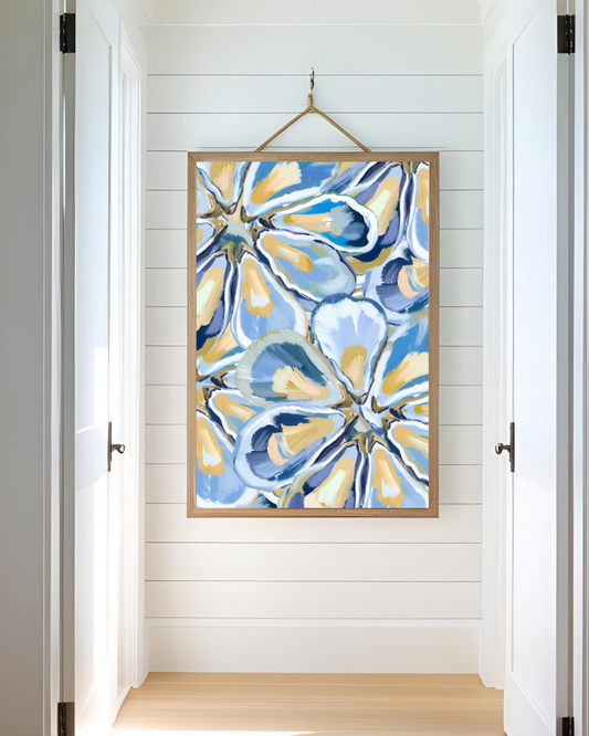 COASTAL WALL ART : BLUE OYSTER PRINT