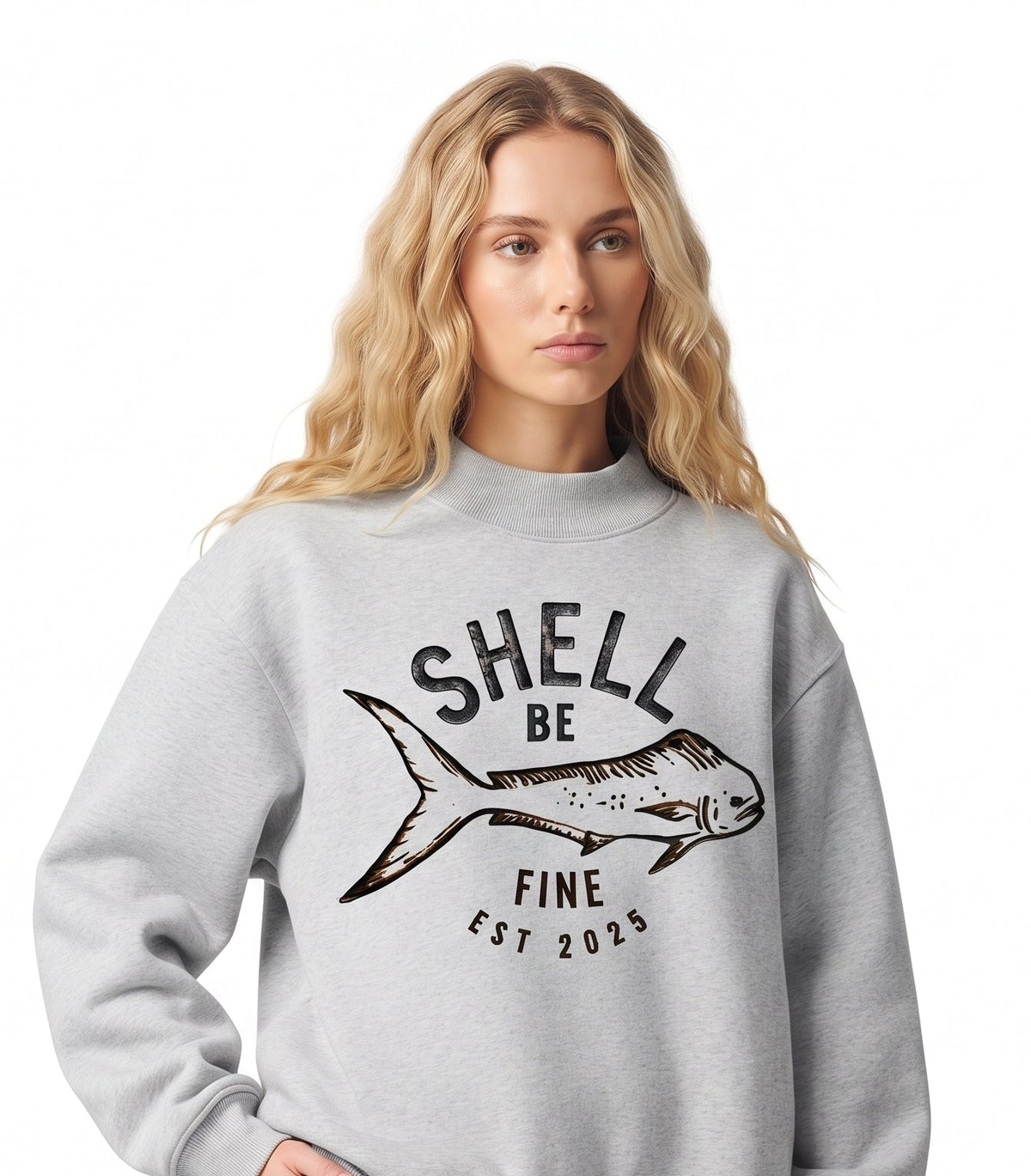 SBF Fleece Mock-Neck Crew Sweatshirt