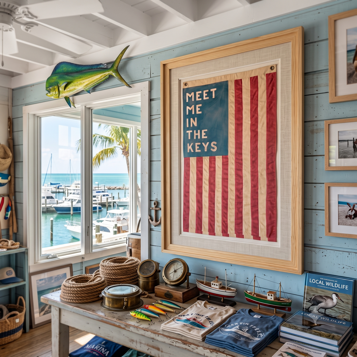 "MEET ME IN THE KEYS" American Flag Print