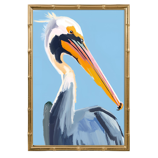 BLUE PELICAN PRINT