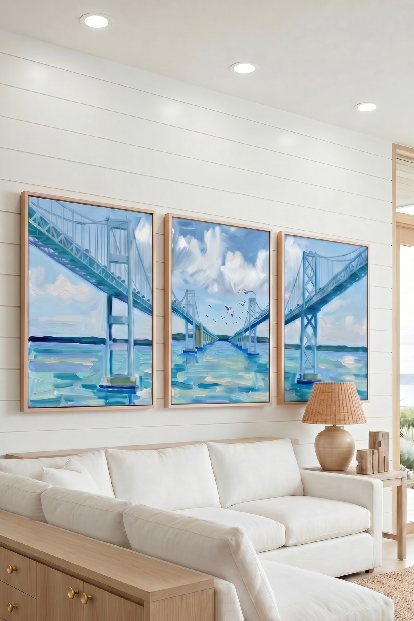 BAY BRIDGE SET : (3) 24x36 Inch Nautical Prints