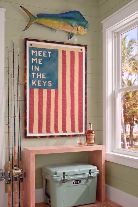 "MEET ME IN THE KEYS" American Flag Print