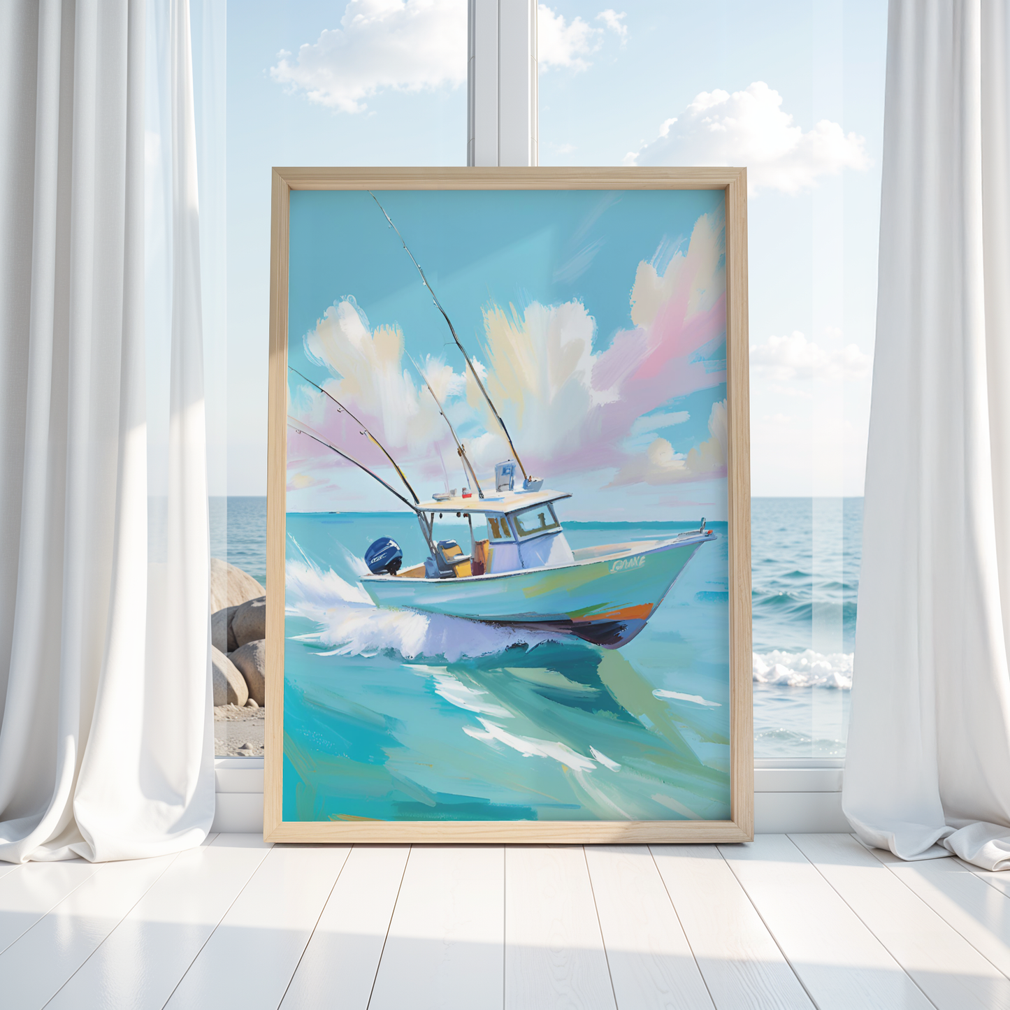 BLUE BOAT PRINT