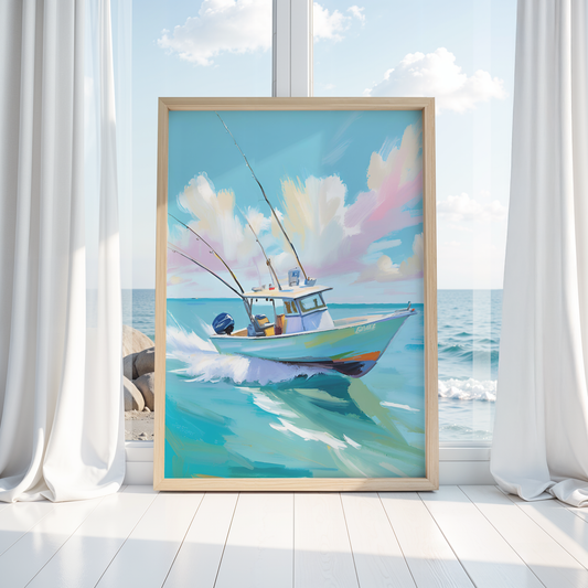 BLUE BOAT PRINT