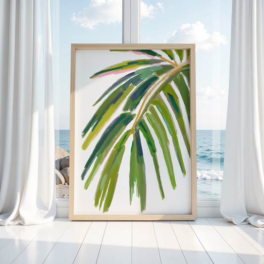 WHITE PALM PRINT