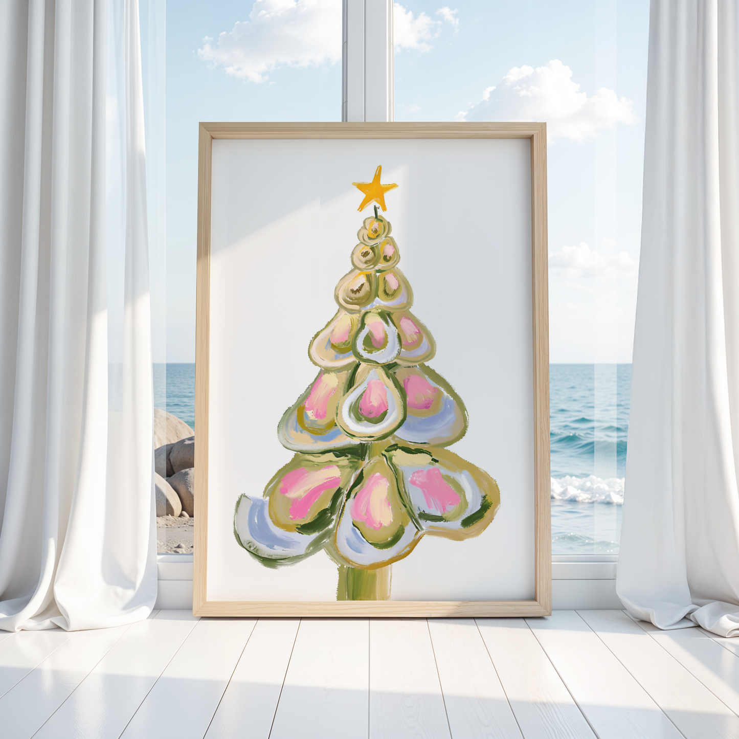 Coastal Christmas Decor : OYSTER CHRISTMAS TREE