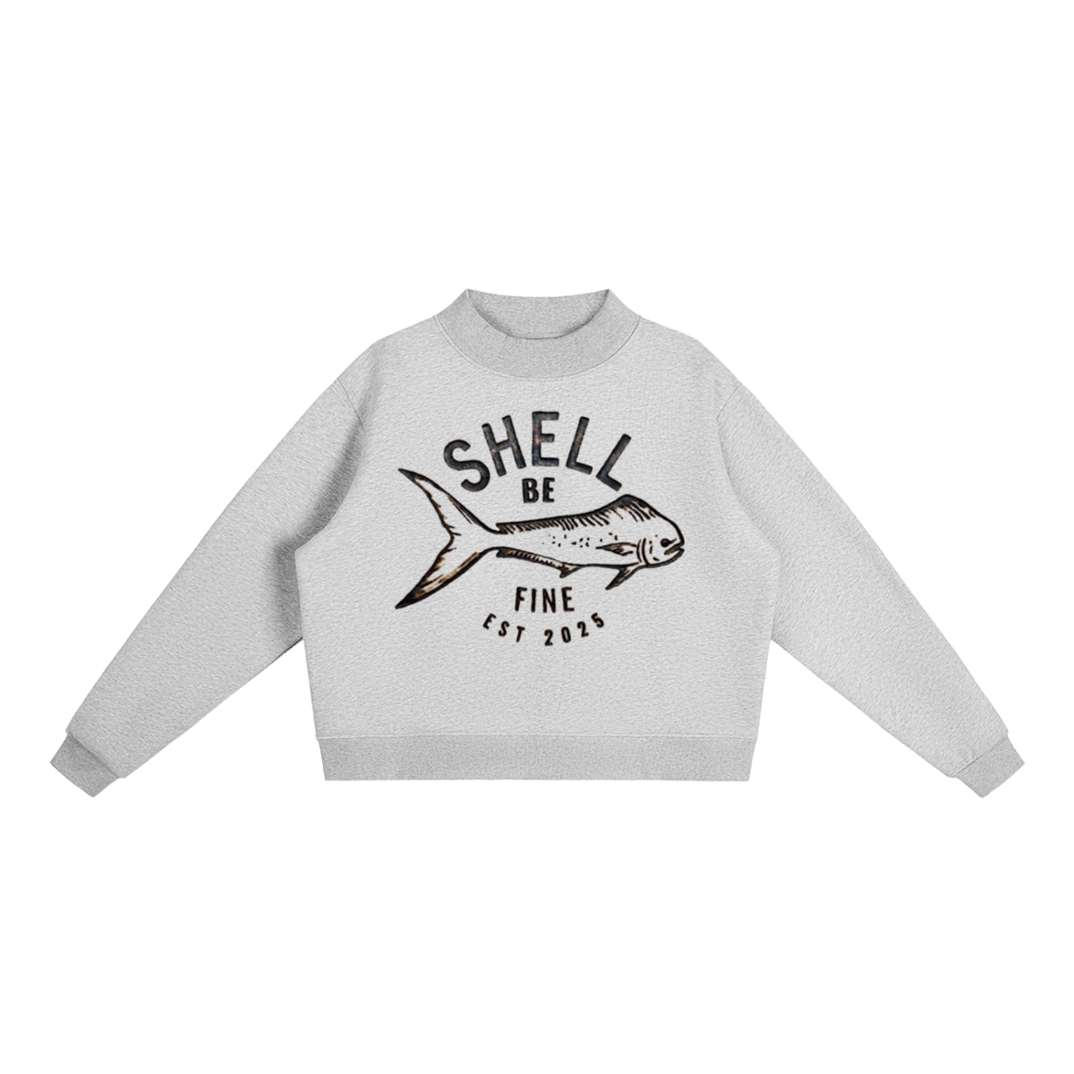 fishing,apparel,womens,grey,mockneck,sweater,coastal,boutique
