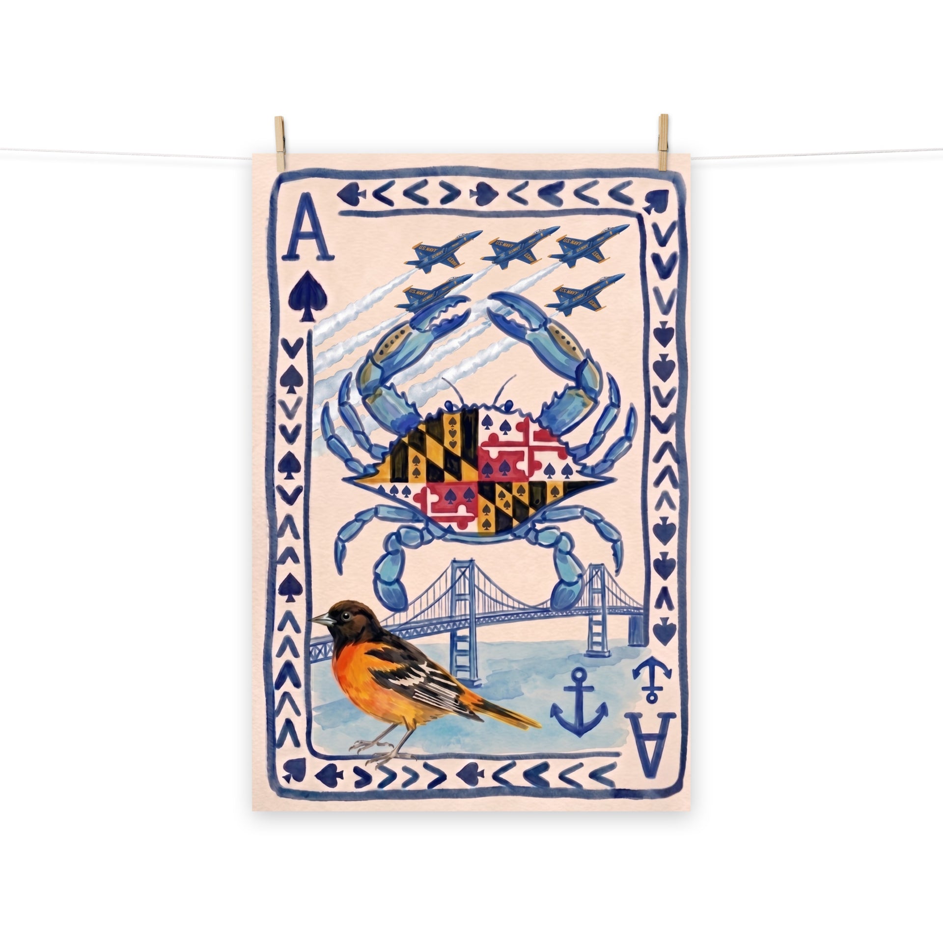 Maryland Ace of Spades Card Print - 24″×36″