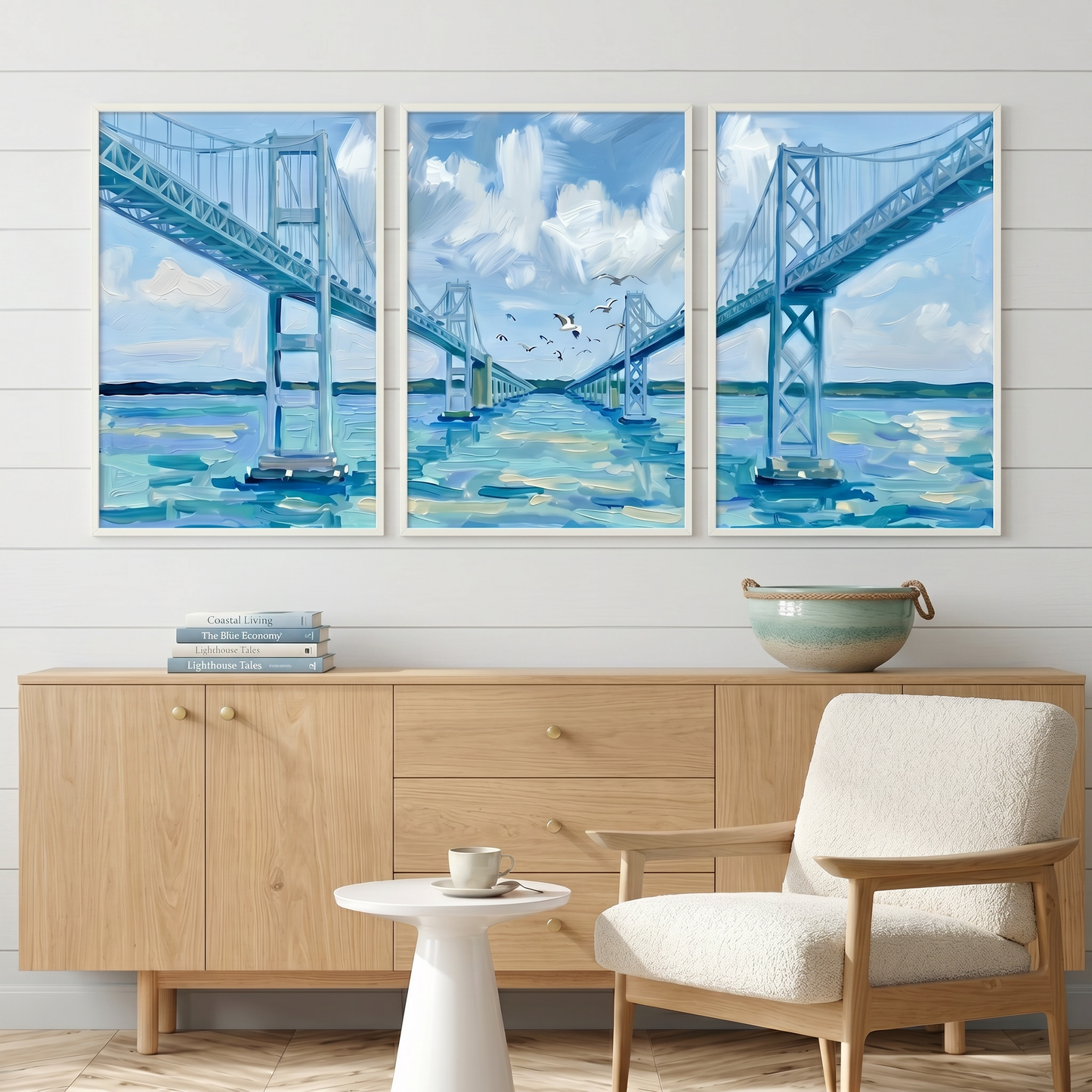 BAY BRIDGE SET : (3) 24x36 Inch Nautical Prints